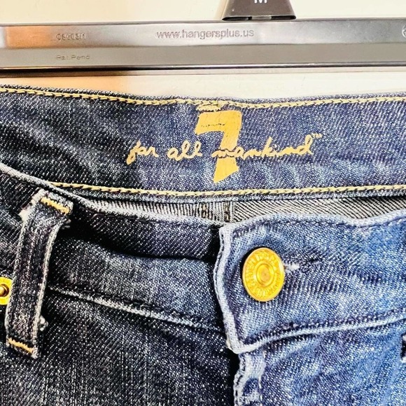 7 For All Mankind Bootcut Jeans 29 Womens Blue Mid Rise Med Wash Faded Denim - Picture 3 of 8